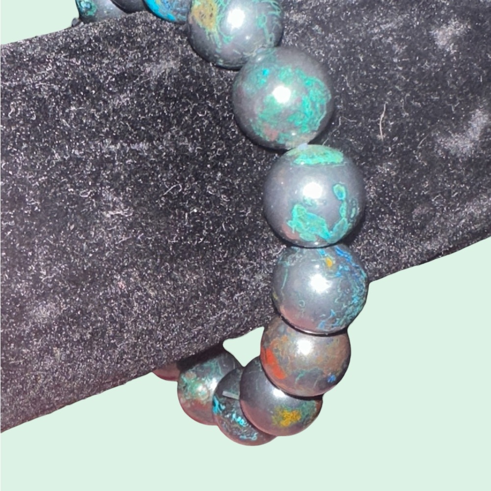 Chrysocolla Crystal 12.5mm Bracelet